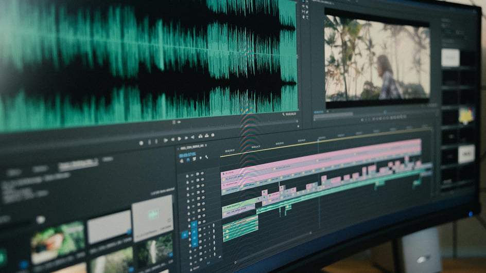  Computer monitor showing tools for editing YouTube videos