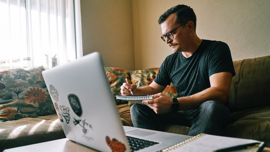  Man thinking about branded content 