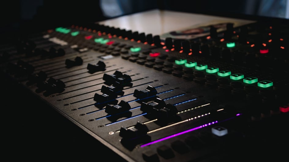  Audio levels and mixing board