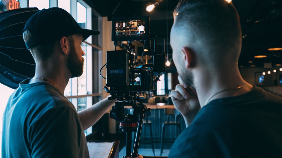  Filmmakers at a marketing video production shoot