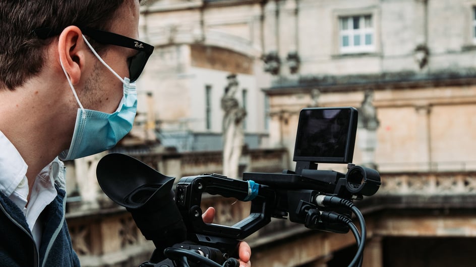 Indie filmmaker wearing a mask 