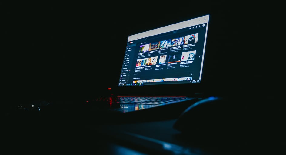  YouTube homepage on a monitor