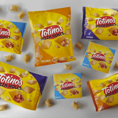 The logo for Totino snacks, a company that uses music sync licensing to build brand recognition.